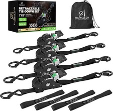 Rhino USA Retractable Ratchet Straps (4-Pack) - 1 Inch x 10 Feet (1,650lb Break picture