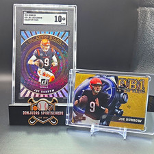 JOE BURROW 2024-25 2-Card Lot Donruss Galaxy of Stars SGC 10 + Wild Card QB1 3/5 picture