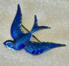 Sweet Enameled Bluebird Of Happiness Brooch picture