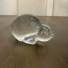 Rare DALZELL Viking GLASS Large PIG #562 Swine HOG Paperweight FIGURINE 6¼