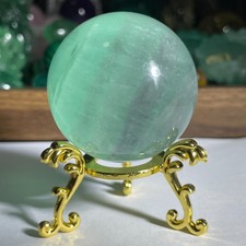 196g Natural Apple Green Fluorite Quartz Crystal Sphere Ball Specimen Healing picture