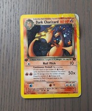Dark Charizard 1st Edition Team Rocket Holo 4/82 Damaged Vintage picture