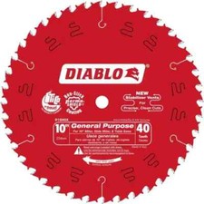 DIABLO 10 Diam, 5/8 Arbor Hole Diam, 40 Tooth Wet & Dry Cut Saw Blade D1040X picture