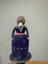 Vintage Navajo Handmade Velvet Pin Cushion Doll with Seed Bead Jewelry picture