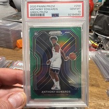 Panini 2020-21 Prizm Anthony Edwards Green Prizm RC #258 PSA 10 Timberwolves picture