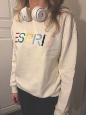 Esprit NWT Women's Logo 80's Crewneck Viral - Cream, Blue, Green  S M L XL XXL picture