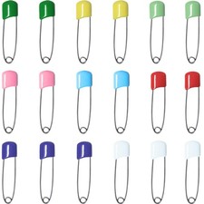50 Pcs Diaper Pins, Plastic Head Safety Pin with Safe Locking Closures (Colorful picture