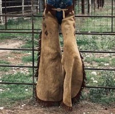 Handmade Suede Leather Chaps, Leather Chinks for Horse Riding, Western Pants picture