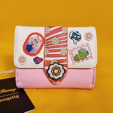 Loungefly The Muppets Character Patches Kermit & Miss Piggy Flap Wallet NEW picture
