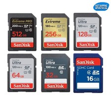 Sandisk SD Cards 64GB 128GB 256GB 512GB 1TB Extreme Pro Ultra Memory Cards lot picture