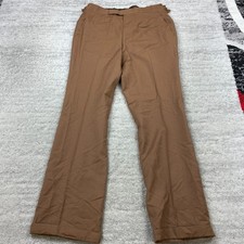 True Vintage Oxxford Clothes Pants 34 Brown Disco Talon 34x30 Wool Pleated 70s picture