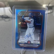 2026 Bowman Chrome Owen Ayers 1st Bowman True Blue Auto /150 Chicago Cubs picture