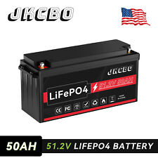 48V 50Ah LiFePO4 Built-in BMS Lithium Battery for RV Marine Trolling Motor US picture