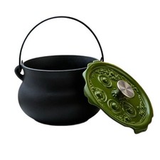 Halloween Cast Iron Witch Cauldron Pot Spooky Festive Cookware for Serving Food picture