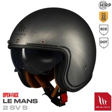 MT Le Mans 2 SV S Open Face Scratched Chrome A2 Motorcycle Helmet Matt Grey picture