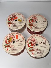 Vintage 1980’s NOS STRAWBERRY SHORTCAKE Holiday Fabric Ribbon Lot Of 4 Rolls picture