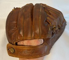 Vtg 1950s Rawlings PM16 Eddie Mathews Playmaker 3-Finger Baseball Glove EXC COND picture