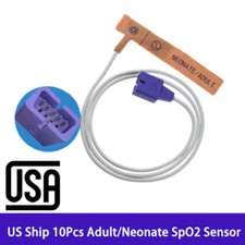 US 10Pcs Disposable Oximax Spo2 Sensor Compatible For Nellcor Neonate/Adult 9Pin picture