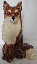 Hand-Painted Ceramic Sitting Fox Coin Bank picture