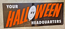 Vintage Big Ben Franklin 5 and Dime Store Hanging Halloween HQ Sign 44