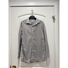 Bar III Mens Slim Fit Stretch Dress Shirt Button Down White Black Pattern M picture
