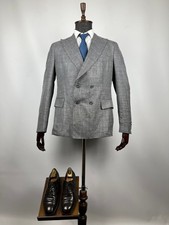 Alexander Sachs Loro Piana Fabric Summertime Double Breasted Blazer Jacket US 44 picture