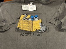 2015 Crazy Shirts Hawaii B Kliban Cat 2XL Adopt Box Cat NWT Crater Dyed Grey NOS picture