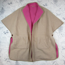 UNIQUE Basler Reversible Cape  Wool Bld Beige Pink Pocketse One Size 38 US 6 picture