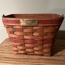 Longaberger Christmas Collection (1989 Edition) Holiday Memory Basket Red Accent picture