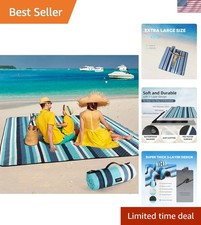 Picnic Blankets Beach Blanket, 80''x80'' Extra Large Thick 3-Layers, Sandproo... picture