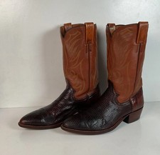 Vintage W.B. Masterson Wrangler Cowboy Boots | Back Cut Lizard | Narrow | 12 B picture