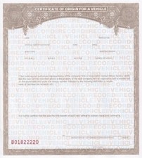 10 BLANK Certificate of Origin MSO MCO Form - Bikes Trikes Trailers Dune Buggies picture