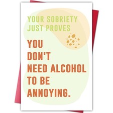 Cheeklee Funny Sobriety Card for Him Her, Humorous Recovery Greeting for Frie... picture