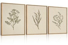ANHUIB Neutral Beige Floral Canvas Wall Art 16