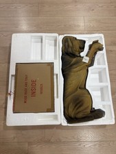 Vintage Bombay Company Bloodhound Dog Figurine Statue with Wood Base & Tray NIB⁠ picture