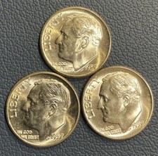 1957 Roosevelt Dimes – CHOICE Uncirculated - 90% SILVER picture