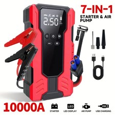 10000A Car Jump Starter with Air Compressor 12V & 150PSI Battery Phone Bank Red picture