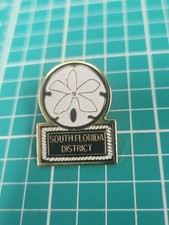 Vtg South Florida District Sand Dollar Gold Tone Lapel Pin picture