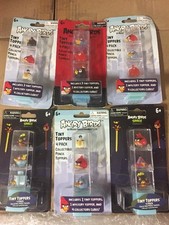 Angry Birds Tiny Toppers, LOT Of 6 Sets To Build Your Own Course To Break Down. picture