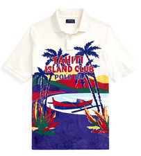 Polo Ralph Lauren Tahiti Island Club Graphic Classic Fit Polo Shirt Men's Sz L picture