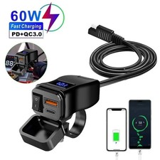 QC 3.0 Motorcycle Dual USB Phone GPS Super Fast Charger Adapter LED Waterproof picture