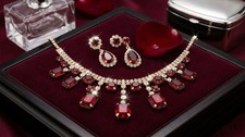 Red Garnet With red and white Gemstone, Natural Gemstone, Bridal jewelry, sparkl picture