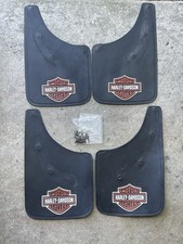 Vintage HARLEY DAVIDSON Mudflaps SETo'4 USED 9x15 nice w/screws NO cuts picture