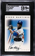 1996 Leaf Signature Pedro Martinez Silver Auto Autograph SGC 9/10 Auto picture