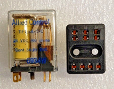 ALLIED CONTROL RELAY TF154-C-C-24VDC 700 OHM 2P2T 5A-29VDC  NOS  with SOCKET picture