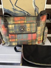 Dooney & Bourke Plaid Patchwork Baby Diaper Bag Vintage 1990’s - 2000’s picture