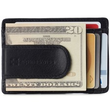 Alpine Swiss Money Clip for Credit Card, Men's Leather Wallet, RFID, Gift Box picture