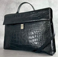 FURLA Crocodile embossed leather briefcase 2way black picture