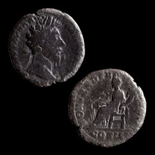 Marcus Aurelius AR Denarius 168 AD Rome Fortuna Ancient Roman Silver Coin picture