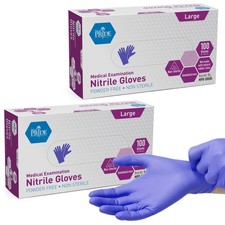 MED PRIDE Blue Nitrile Exam Gloves Medical Disposable Powder & Latex-Free 200ct picture